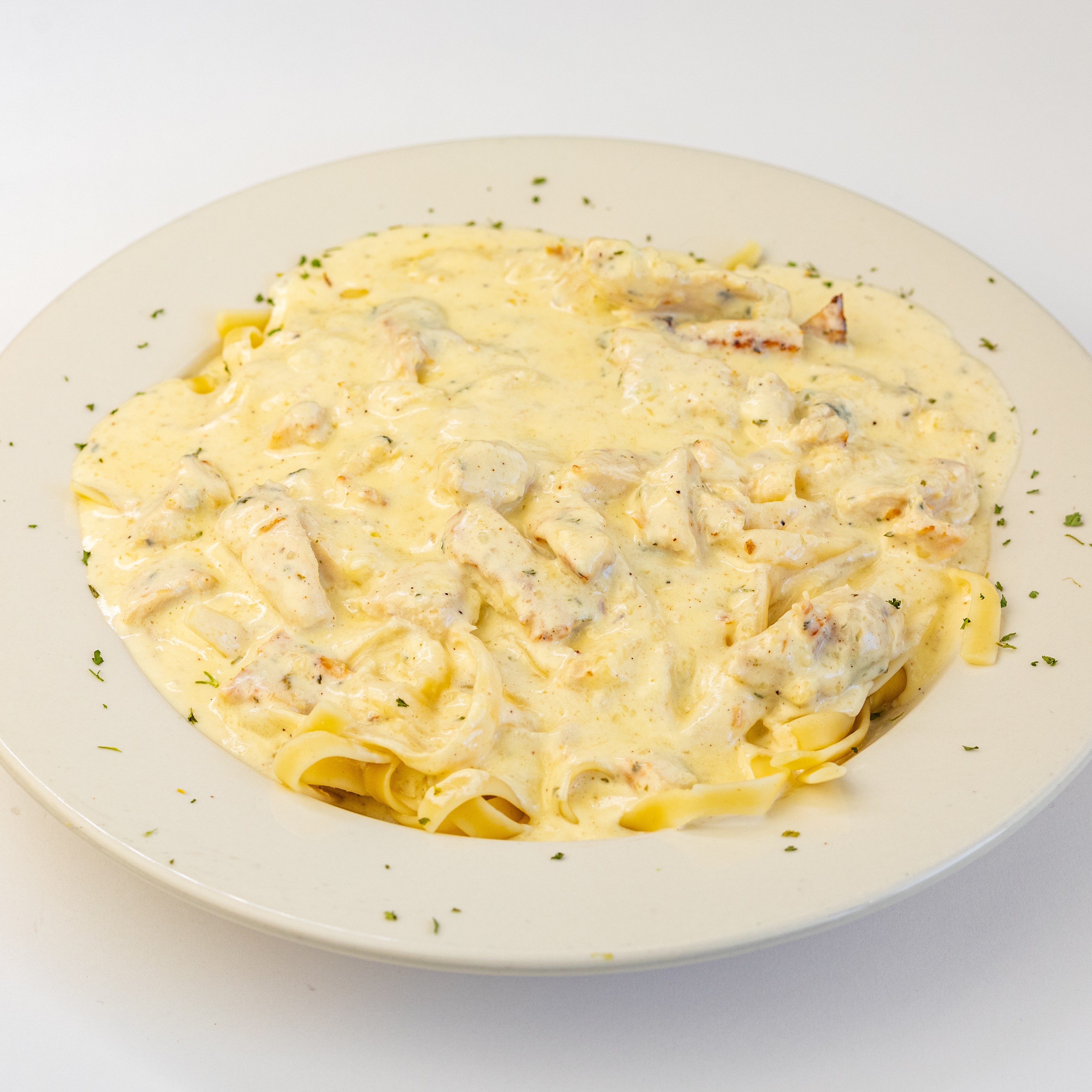 Chicken Broccoli Alfredo Pasta.